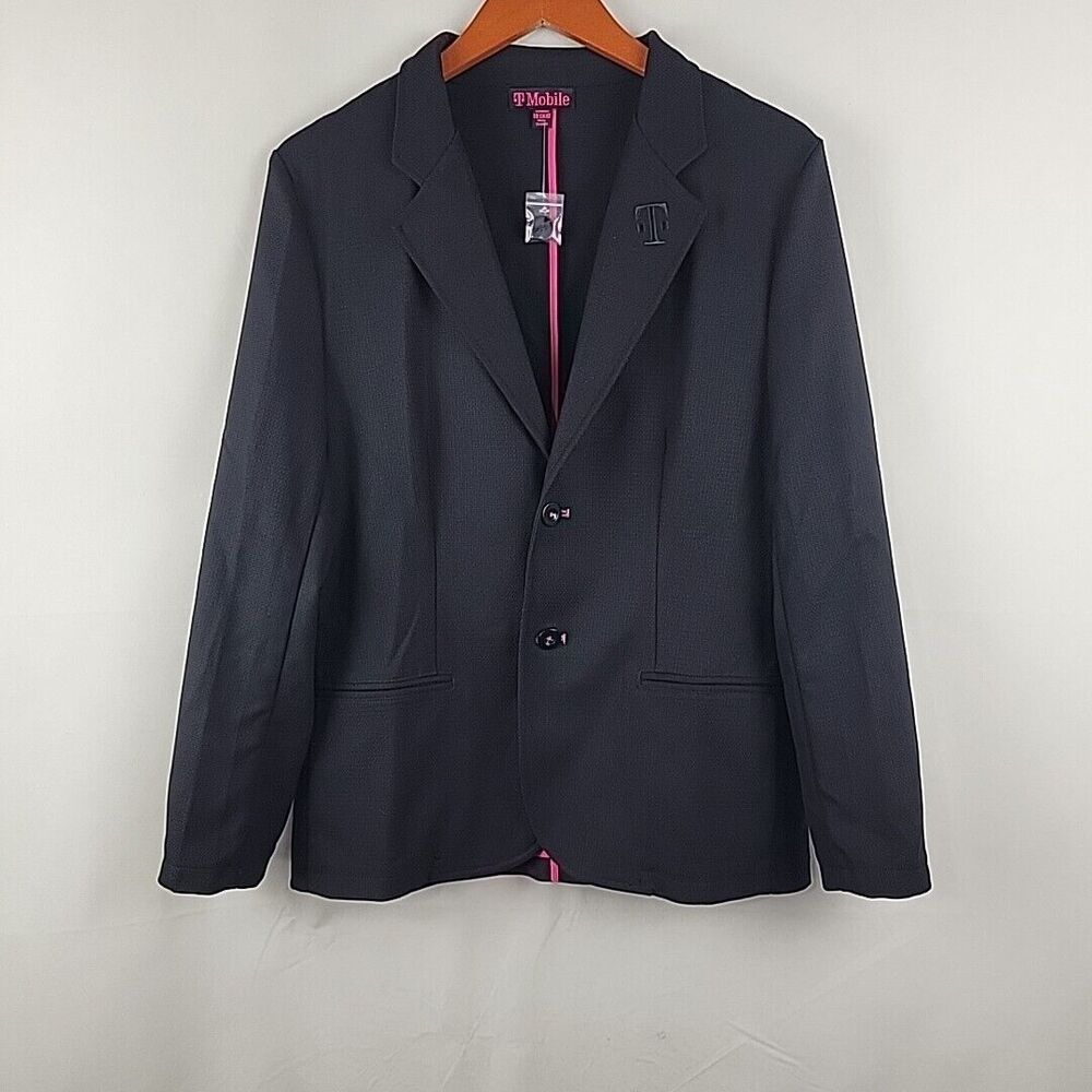 T-Mobile Employee Blazer Womens Medium Black Pink Uniform Jacket NWT